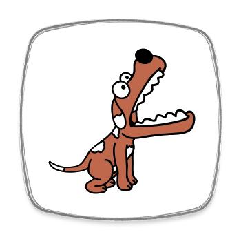 Dog Big Mouth Snout Hunger Looking Up - Square fridge magnet - white - Front