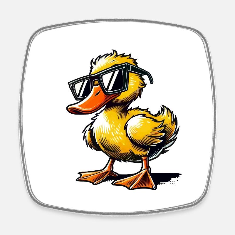 Bande dessinée de canard - Magnet carré - blanc
