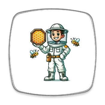 imker bienen - Viereckiger Kühlschrankmagnet - Weiß - Vorne