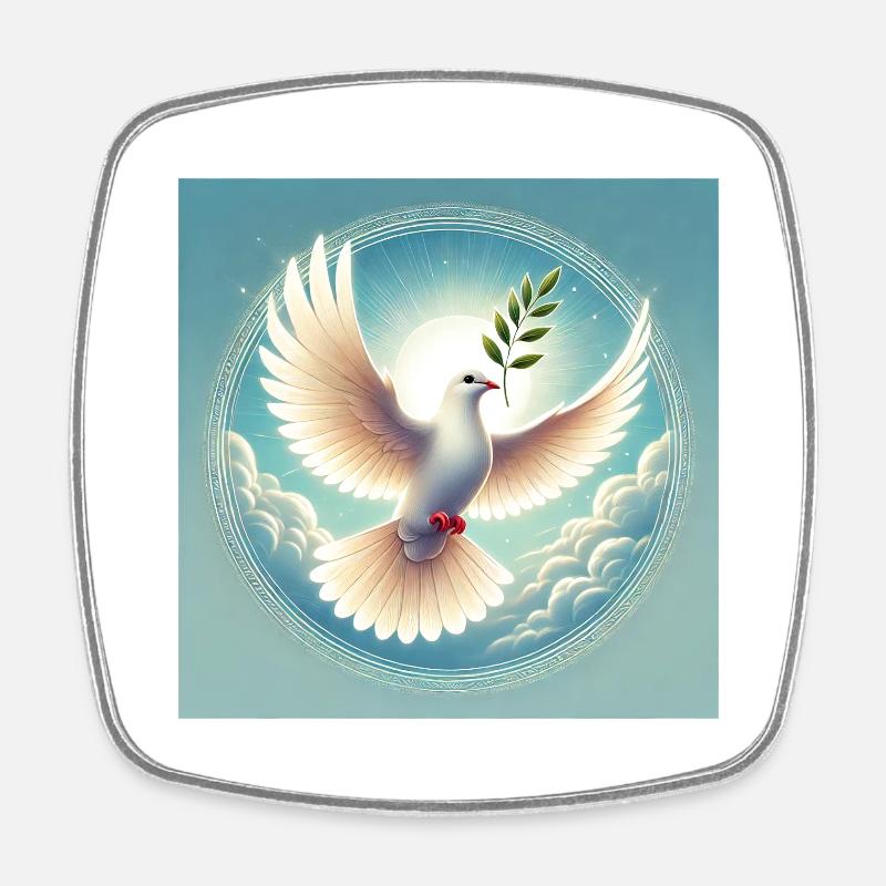 Peace - Square fridge magnet - white