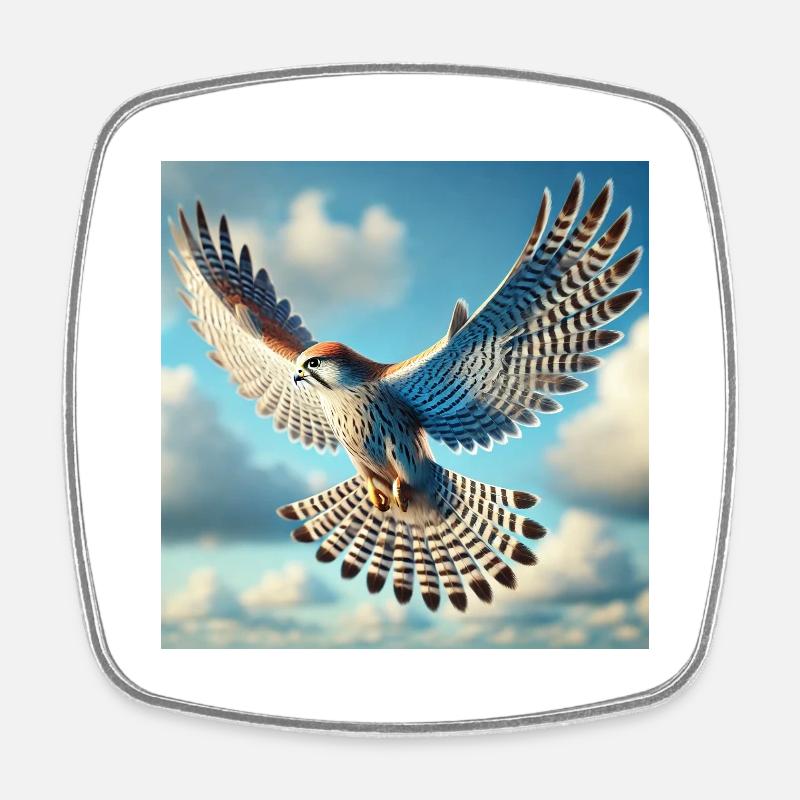 Falcon - Square fridge magnet - white