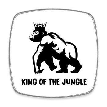 gorilla king of the jungle - Viereckiger Kühlschrankmagnet - Weiß - Vorne