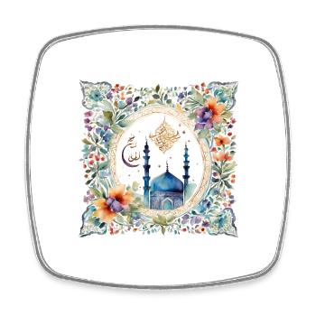 Ramadan Islam Design Mubarak - Square fridge magnet - white - Front