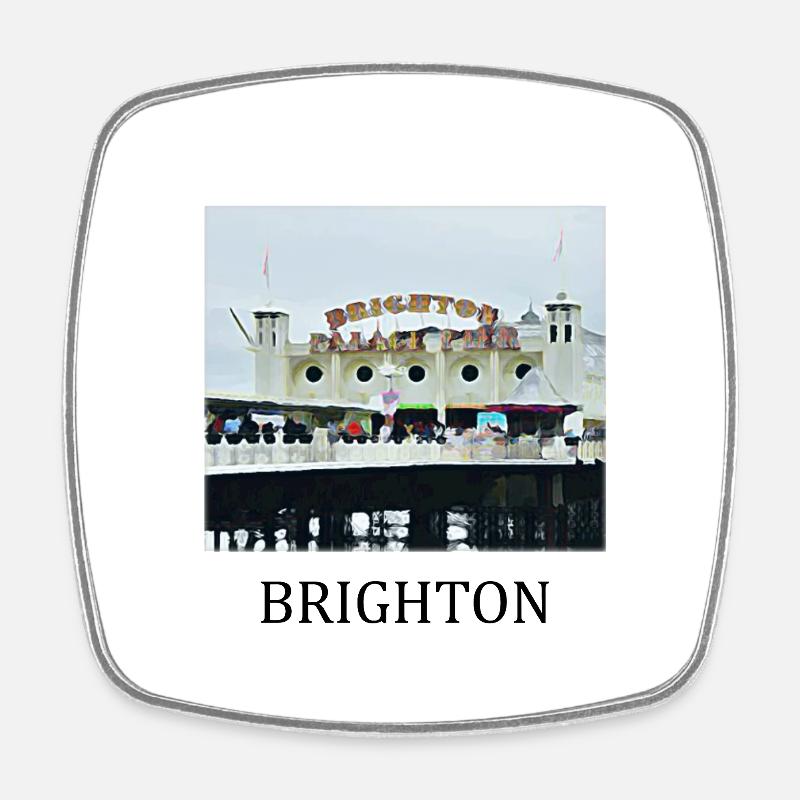 Brighton - Square fridge magnet - white