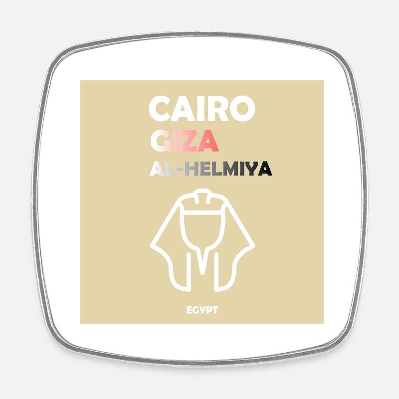 Cairo Egypt - Square fridge magnet - white
