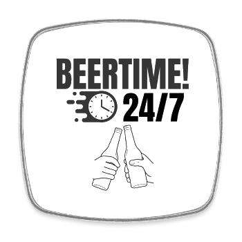 beertime 24/7 - Square fridge magnet - white - Front