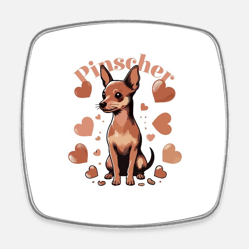 Dog Pinscherliebe - Square fridge magnet - white