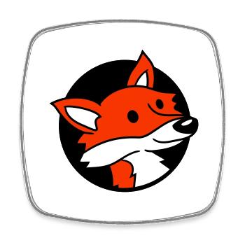 Fox Hole Red Fox Wild Animal Peeps Face Head - Square fridge magnet - white - Front