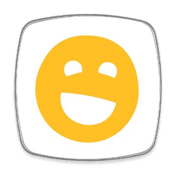 Laughing Face Two-Tone - Square fridge magnet - white - Front