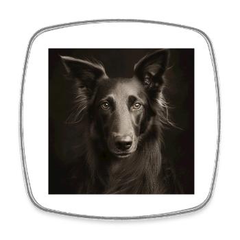 Black Animals - Cool dog - Square fridge magnet - white - Front