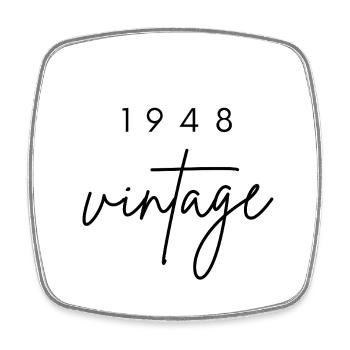 Vintage 1948 Birthday - Square fridge magnet - white - Front