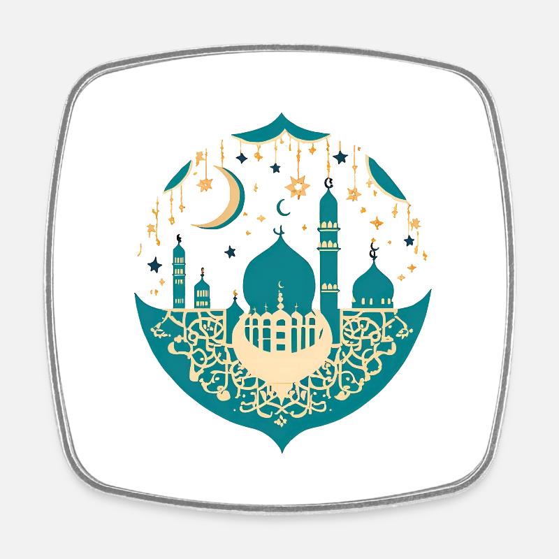 Ramadan Gift Eid Mubarak Islam Allah Muslim - Square fridge magnet - white