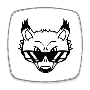 Fox Sunglasses Cool Peeps High Evil Eye Fun - Square fridge magnet - white - Front