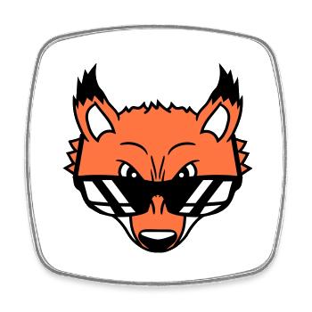 Fox Sunglasses Cool Peeps High Evil Eye Fun - Square fridge magnet - white - Front
