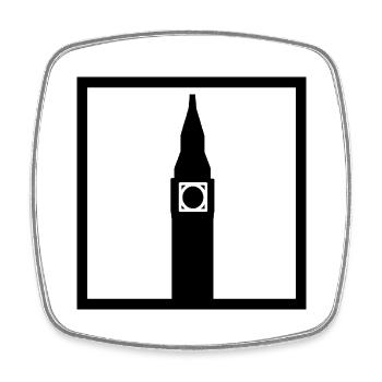 Big Ben London - Square fridge magnet - white - Front