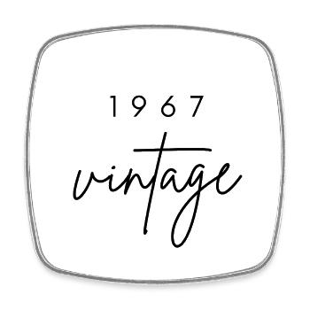 Anniversaire 1967 vintage - Magnet carré - blanc - Devant