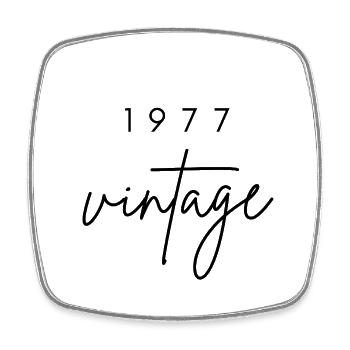 Anniversaire 1977 vintage - Magnet carré - blanc - Devant