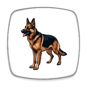 Deutscher Schäferhund German Shepherd dog Owczarek - Viereckiger Kühlschrankmagnet - Weiß - Vorne