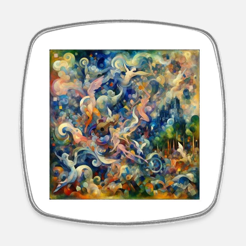 Conception Marc Chagall - Magnet carré - blanc