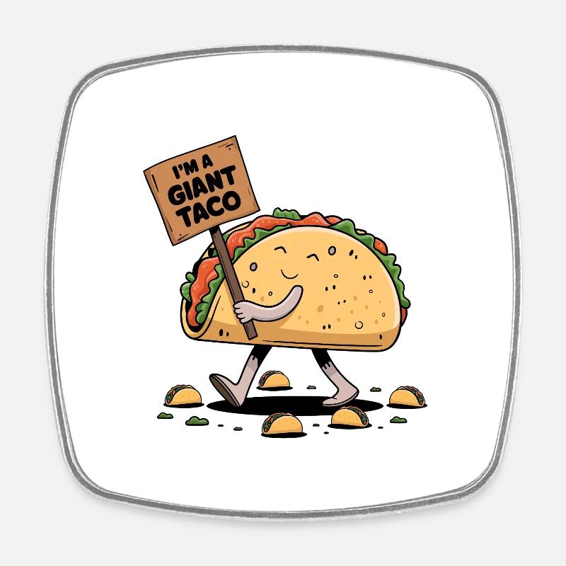 Ich bin ein riesiger Taco - Viereckiger Kühlschrankmagnet - Weiß