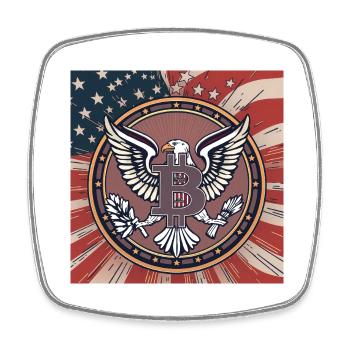 Bitcoin, USA, eagle - Viereckiger Kühlschrankmagnet - Weiß - Vorne