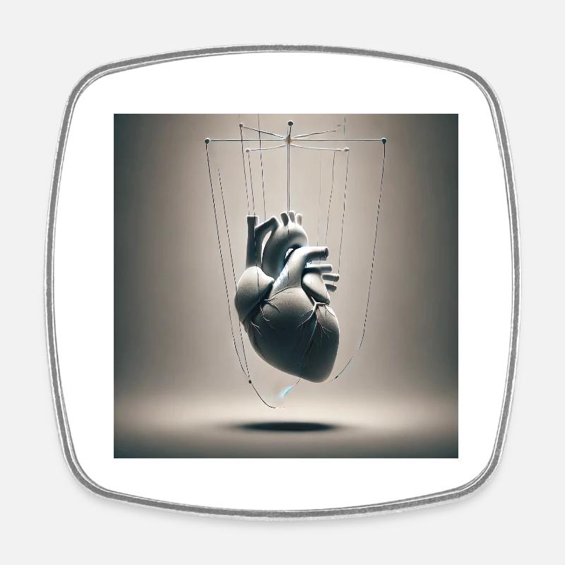 The threads of emotions - Square fridge magnet - white
