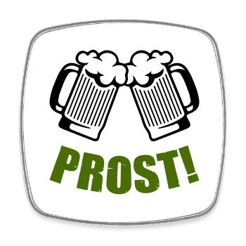 Santé de la bière - Magnet carré - blanc - Devant