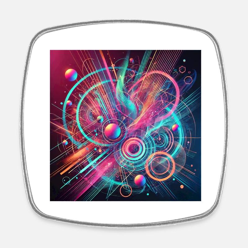 Neon Energy - Square fridge magnet - white