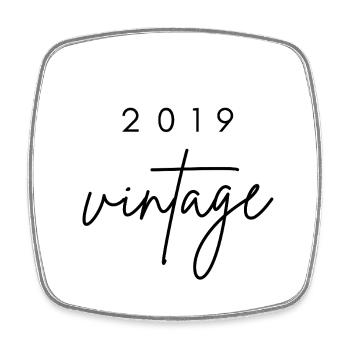 Vintage 2019 Anniversary - Square fridge magnet - white - Front