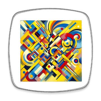 Abstrakte Kunst - Viereckiger Kühlschrankmagnet - Weiß - Vorne