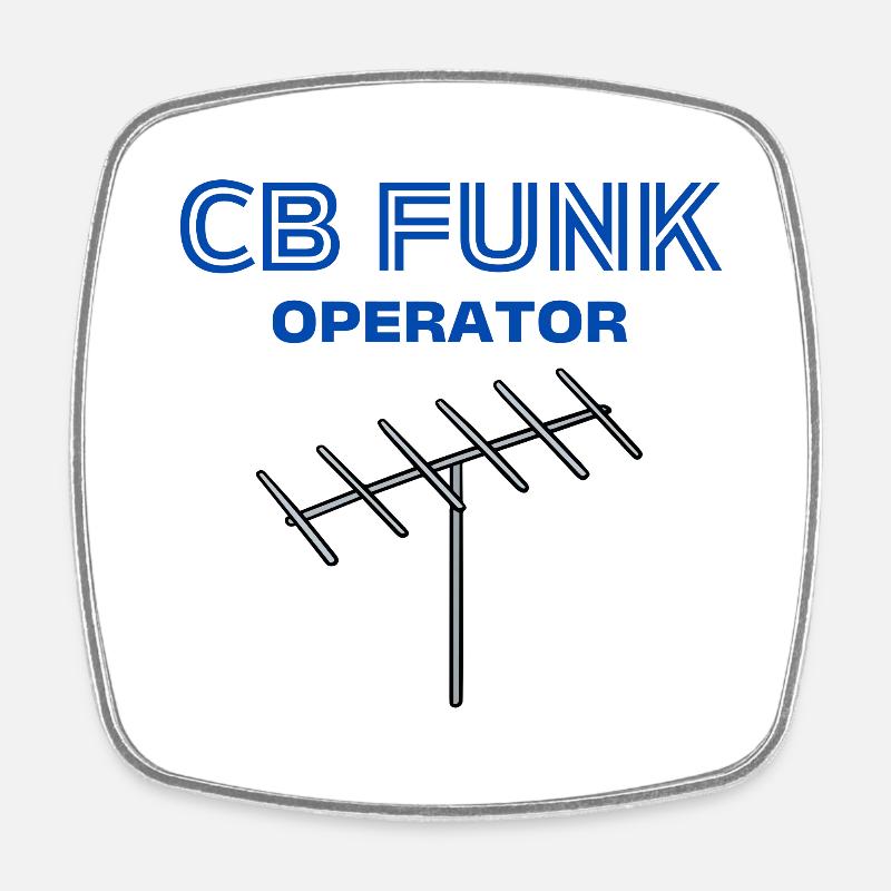 CB FUNK Operator - Viereckiger Kühlschrankmagnet - Weiß