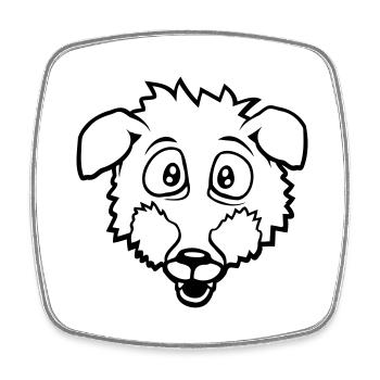 Renard Grands Yeux Effrayé Heureux Peur Cool - Magnet carré - blanc - Devant