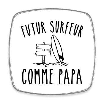 futur surfeur comme papa - Magnet carré - blanc - Devant