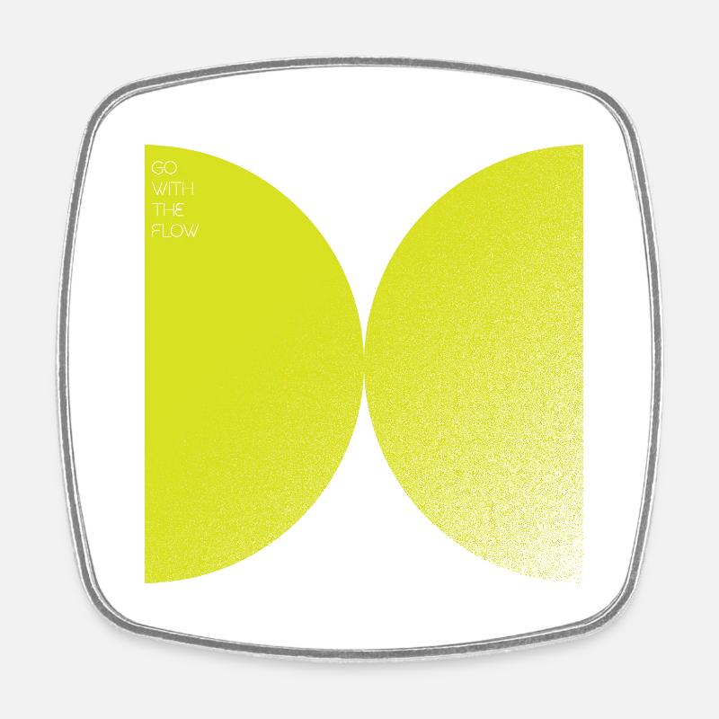 Jaune - Magnet carré - blanc
