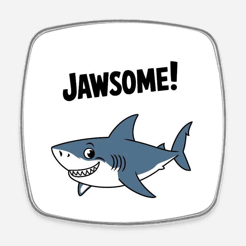 Jawsome! - Funny Shark - Square fridge magnet - white