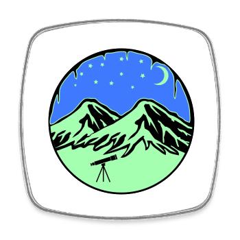 sternenhimmel berge teleskop - Viereckiger Kühlschrankmagnet - Weiß - Vorne