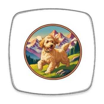 Golden Doodles Mountains Vitage - Magnet carré - blanc - Devant