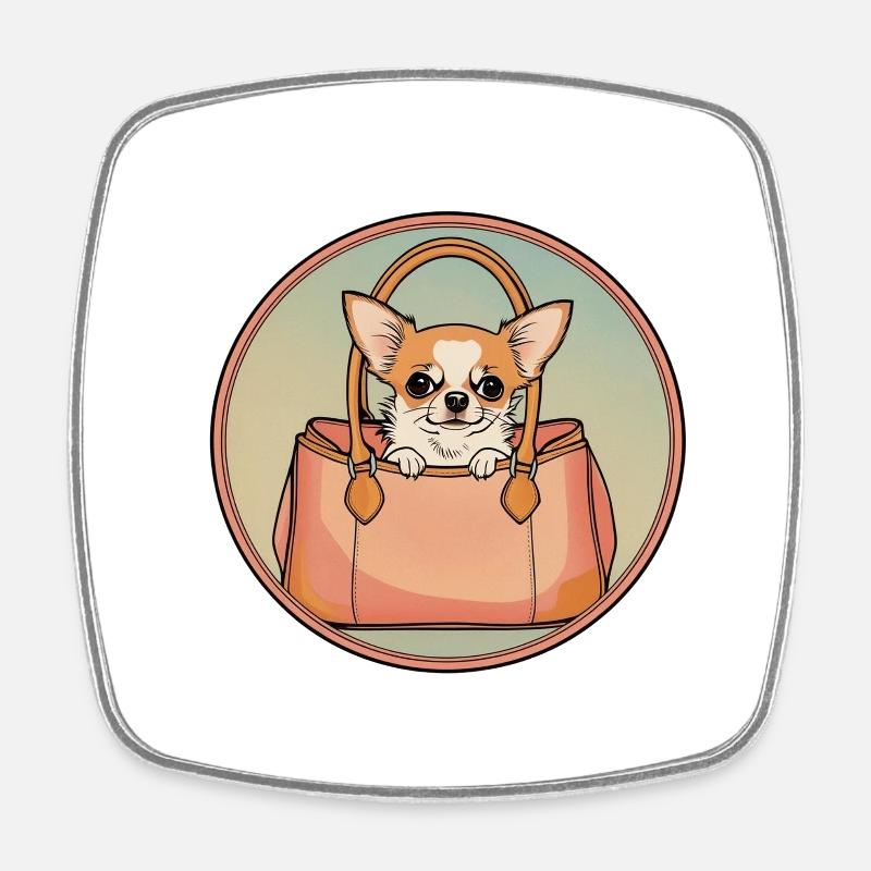 Chihuahua Lover - Square fridge magnet - white