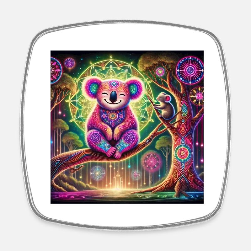 Krafttier Koala - Viereckiger Kühlschrankmagnet - Weiß