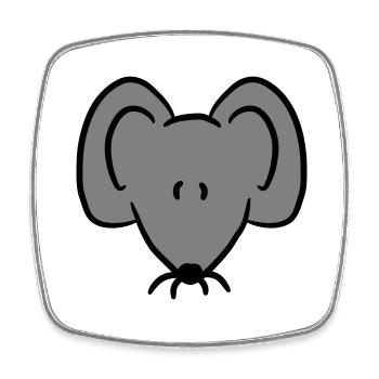 Maus Mäuschen Süße Kleine Ratte Nager Freundlich - Viereckiger Kühlschrankmagnet - Weiß - Vorne
