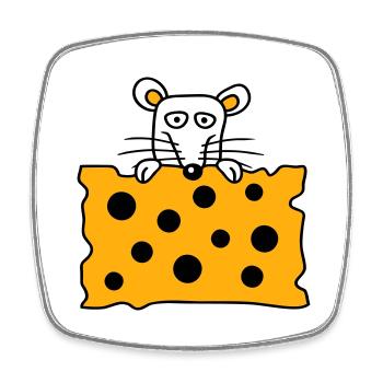 Souris Rat Derrière De Grands Trous Fromage Semble Drôle - Magnet carré - blanc - Devant