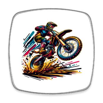 Motorrad,motorcycle,dirkbike motocross - Viereckiger Kühlschrankmagnet - Weiß - Vorne