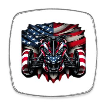 Motorrad,motorcycle,dirkbike motocross USA - Viereckiger Kühlschrankmagnet - Weiß - Vorne