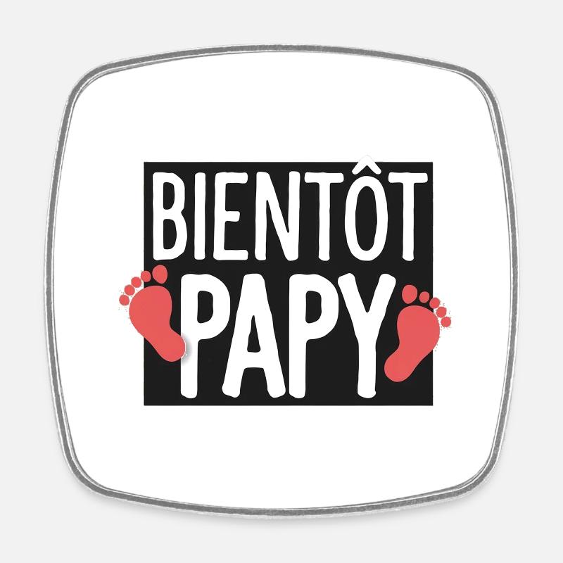 Bald Opa Geschenk Zukunft Opa - Viereckiger Kühlschrankmagnet - Weiß