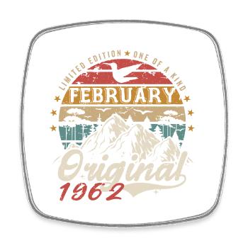 Cadeau 63e Anniversaire Nées En Février 1962 - Magnet carré - blanc - Devant