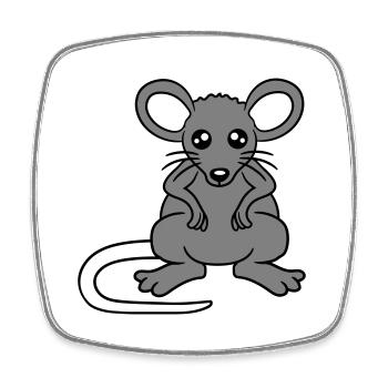 Maus Mäuschen Süße Kleine Ratte Nager Freundlich - Viereckiger Kühlschrankmagnet - Weiß - Vorne