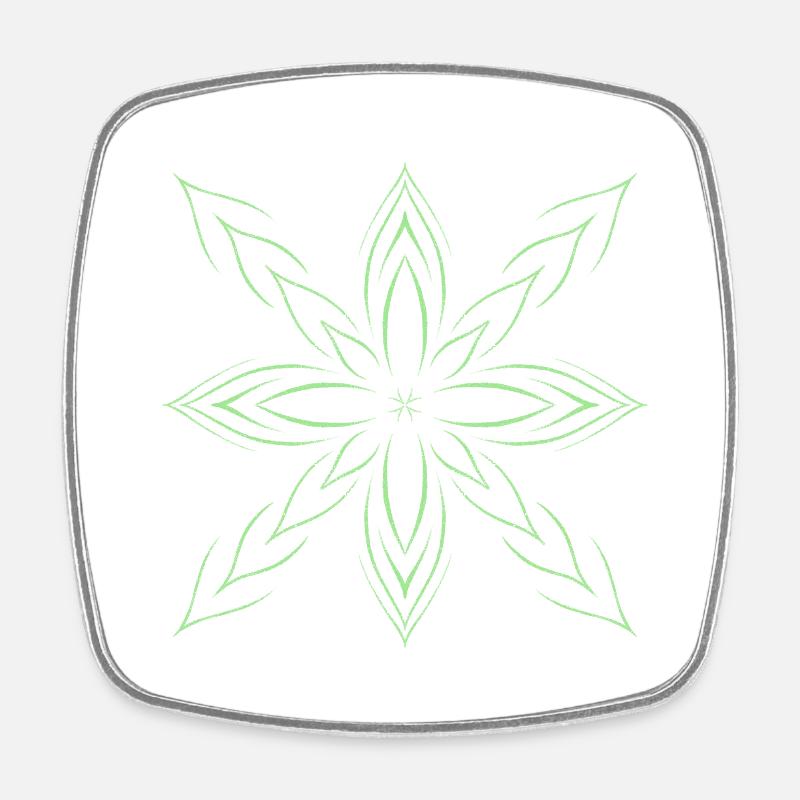 Green Star - Square fridge magnet - white