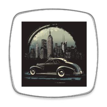 New York - Viereckiger Kühlschrankmagnet - Weiß - Vorne