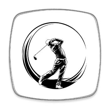 Golfer Sport - Viereckiger Kühlschrankmagnet - Weiß - Vorne