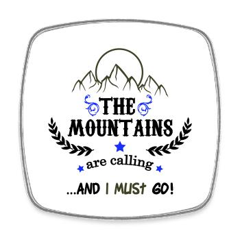 the mountains are calling 02 - Viereckiger Kühlschrankmagnet - Weiß - Vorne